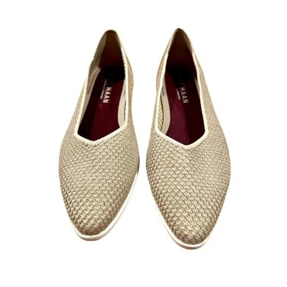 Cole Haan Washable Tan/Gold Ballet Flats
